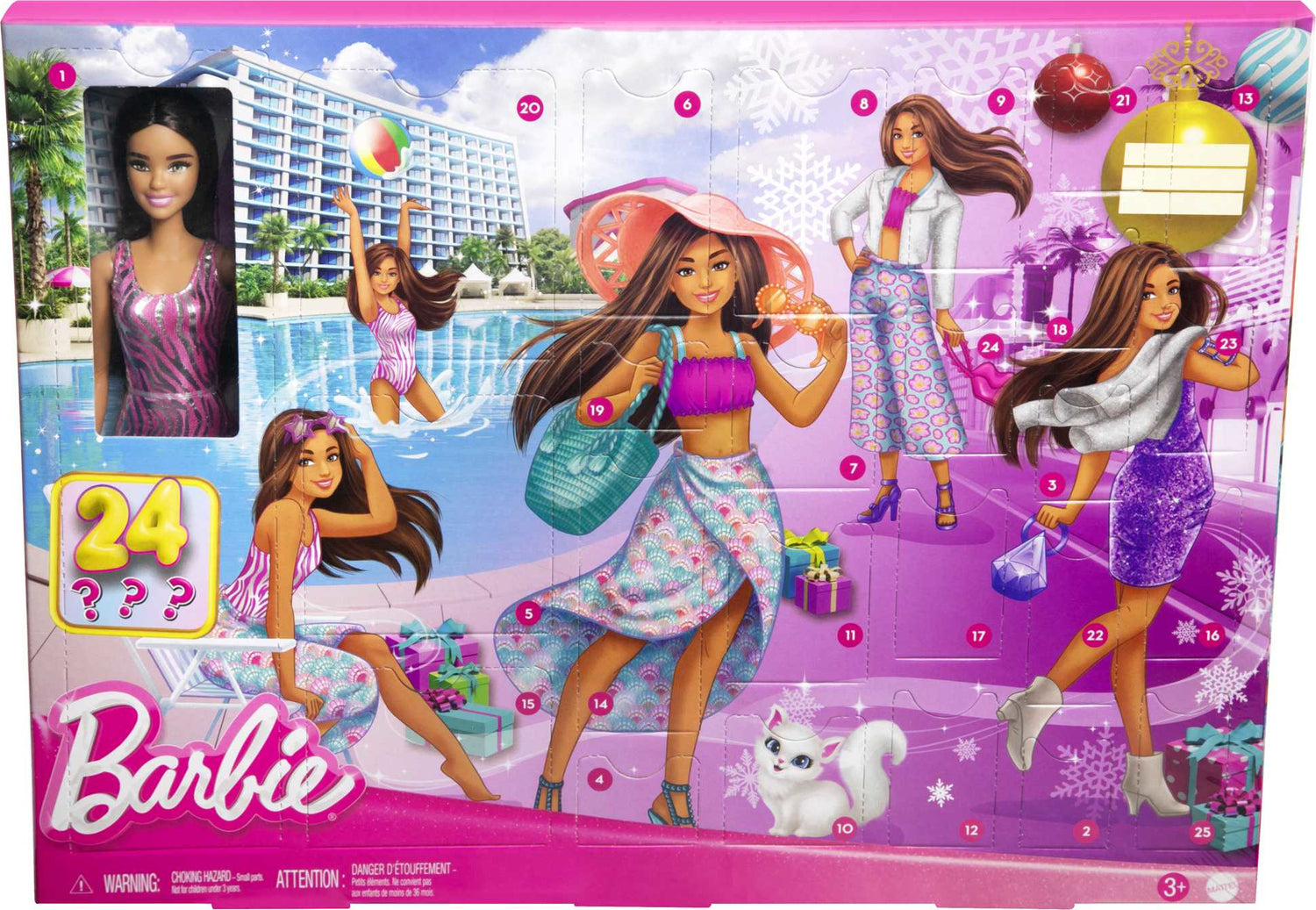 Barbie advent calendar with doll sale