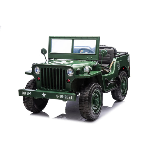 24V Freddo Military Willy Jeep 3 Seater Electric Ride on