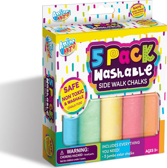 5 Pack Jumbo Sidewalk Chalk