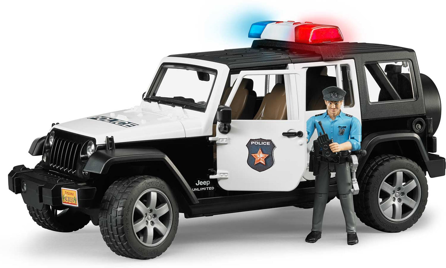 Jeep Wrangler Unlimited Rubicon Police vehicle with policeman