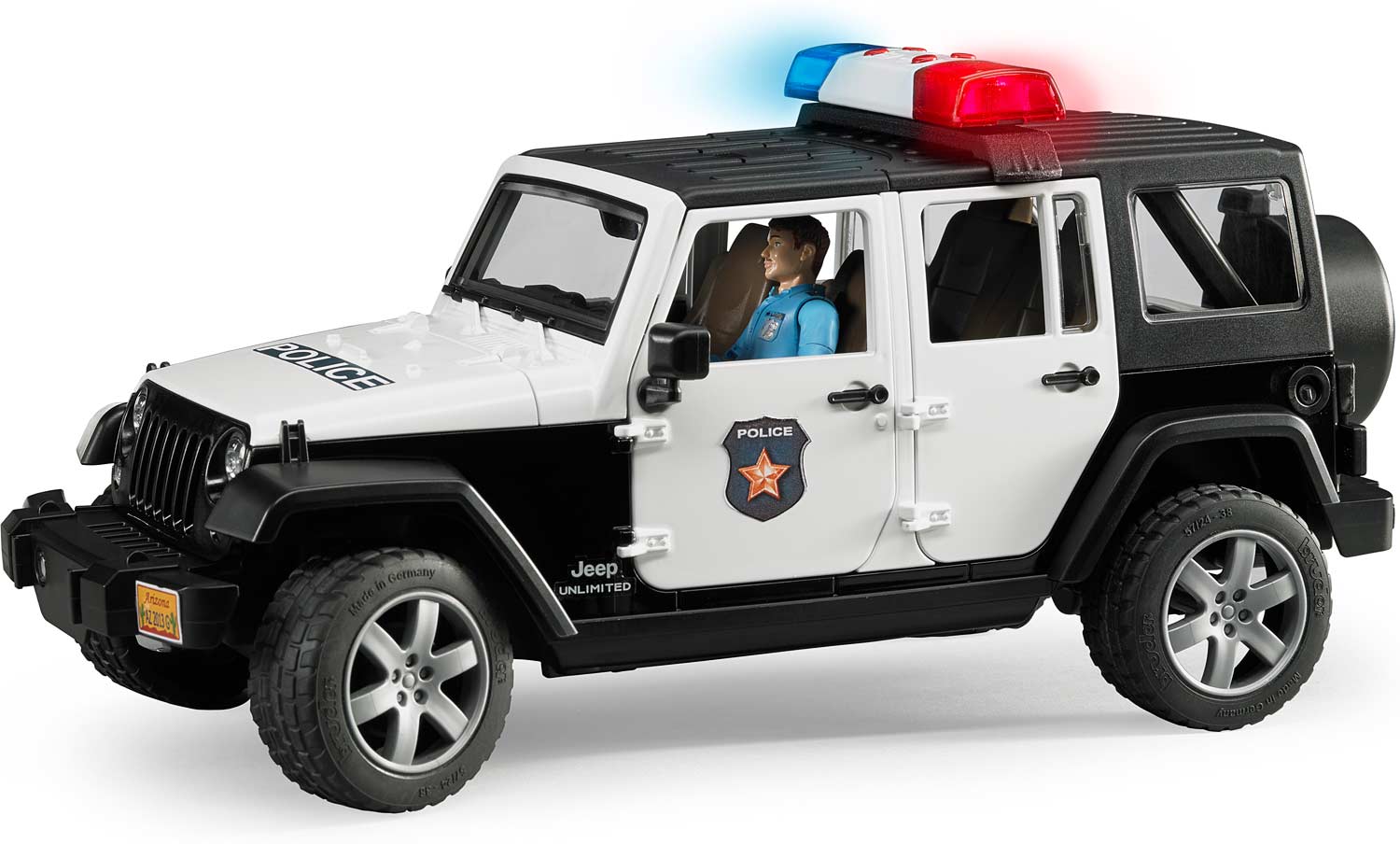 Jeep Wrangler Unlimited Rubicon Police vehicle with policeman