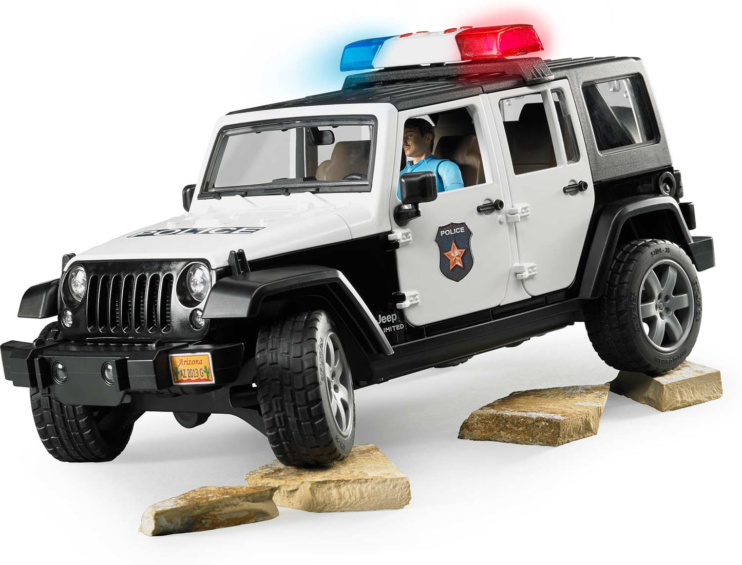 Jeep Wrangler Unlimited Rubicon Police vehicle with policeman