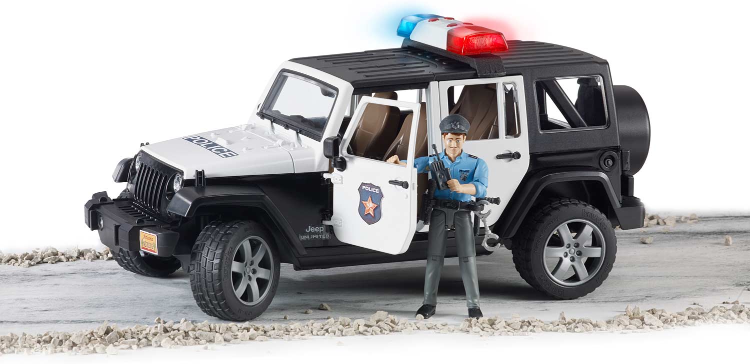 Jeep Wrangler Unlimited Rubicon Police vehicle with policeman