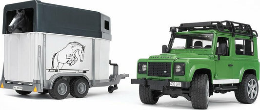 Land Rover Station Wagon w Horse Trailer & horse