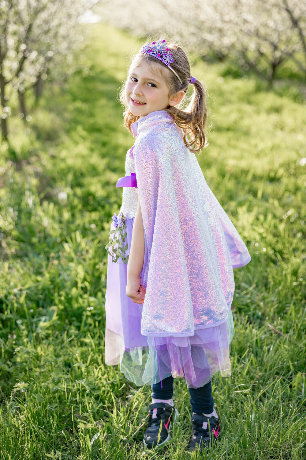 Lilac Sequins Cape (Size 5-6)