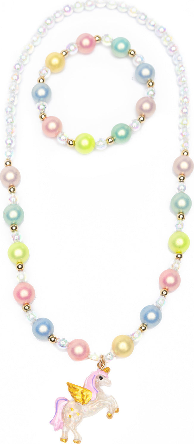 Happy-Go-Unicorn Necklace Bracelet Set