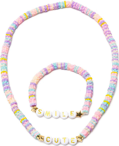 Cute Smile Necklace & Bracelet Set (2pc)