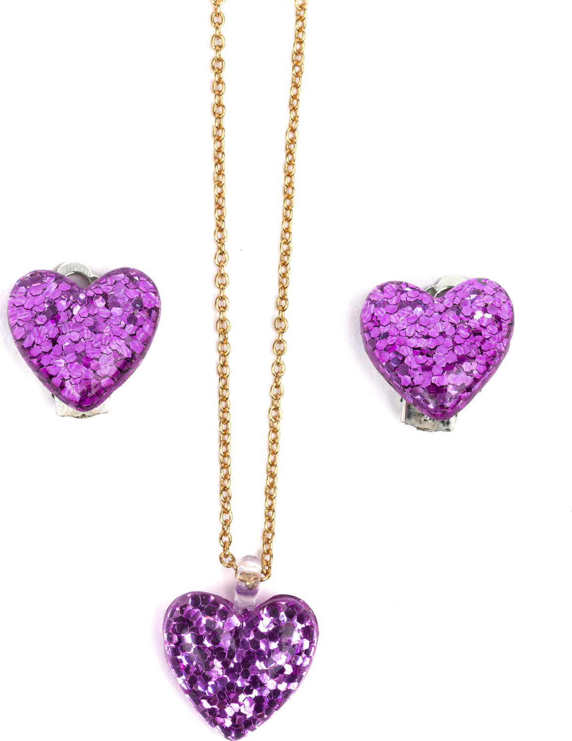 Boutique Glitter Heart Necklace (assorted)