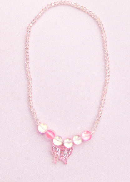 Boutique Holo Pink Crystal Necklace