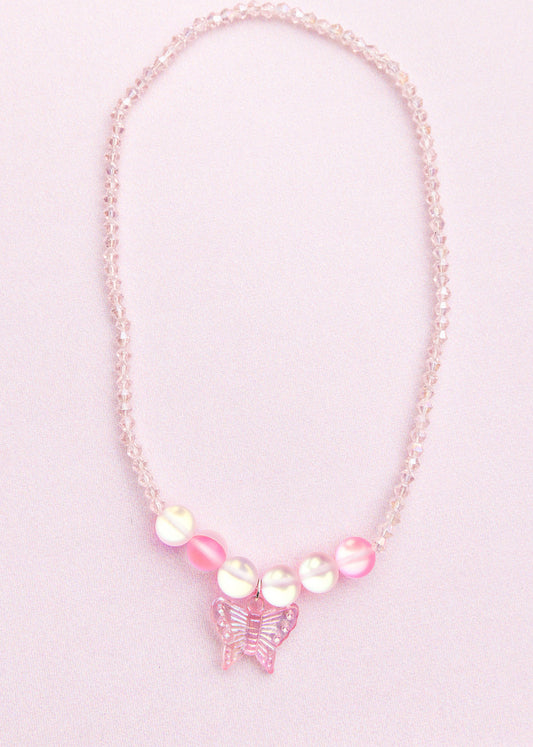 Boutique Holo Pink Crystal Necklace