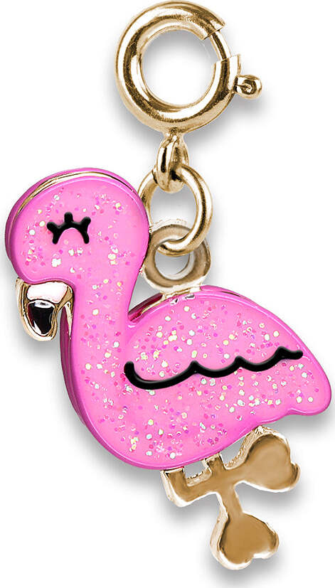 Gold Glitter Flamingo Charm