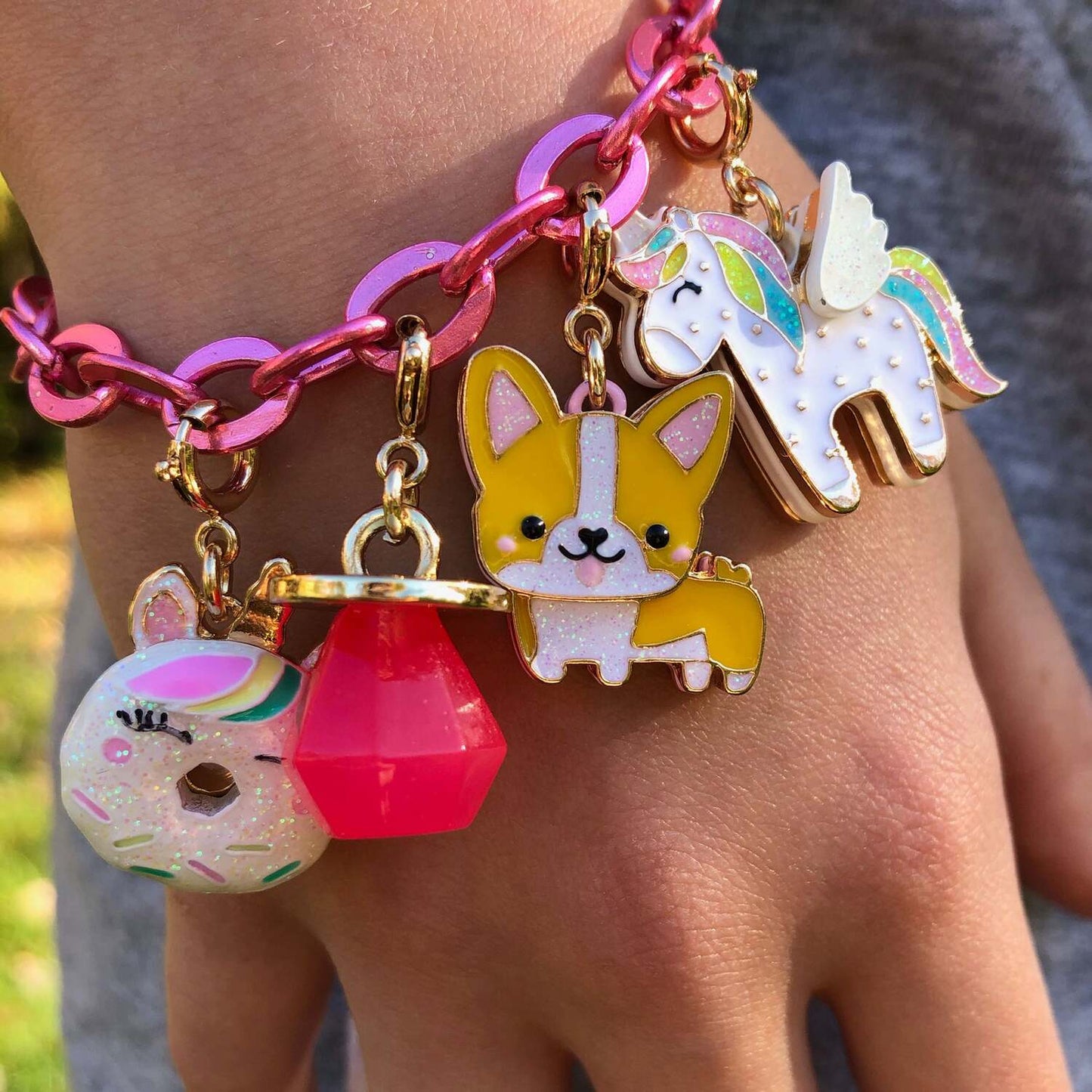 Gold Unicorn Donut Charm