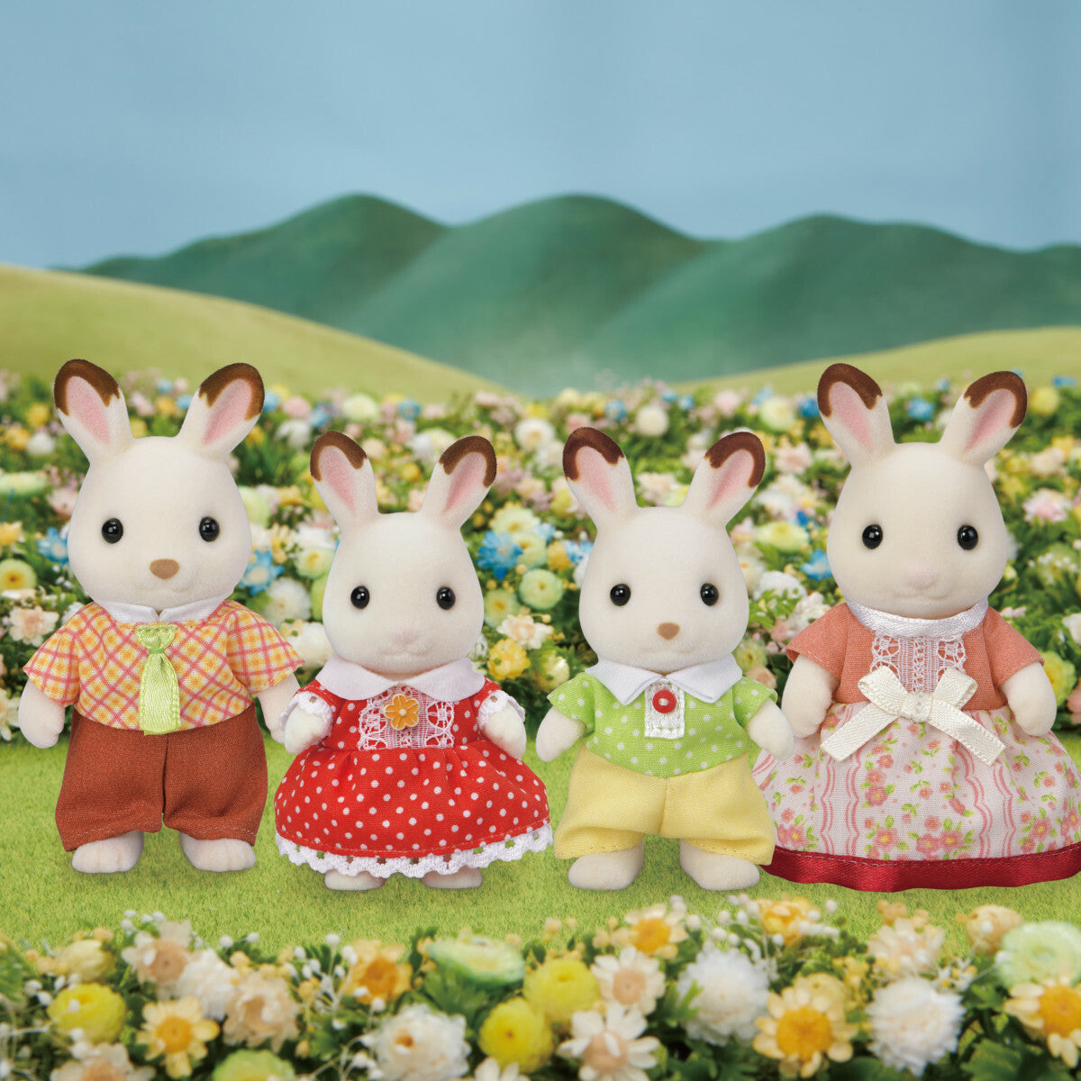 Calico Critters Chocolate Rabbit Family