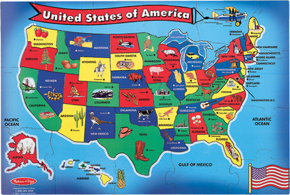 U.S.A. (United States) Map Floor Puzzle - 51 Pieces