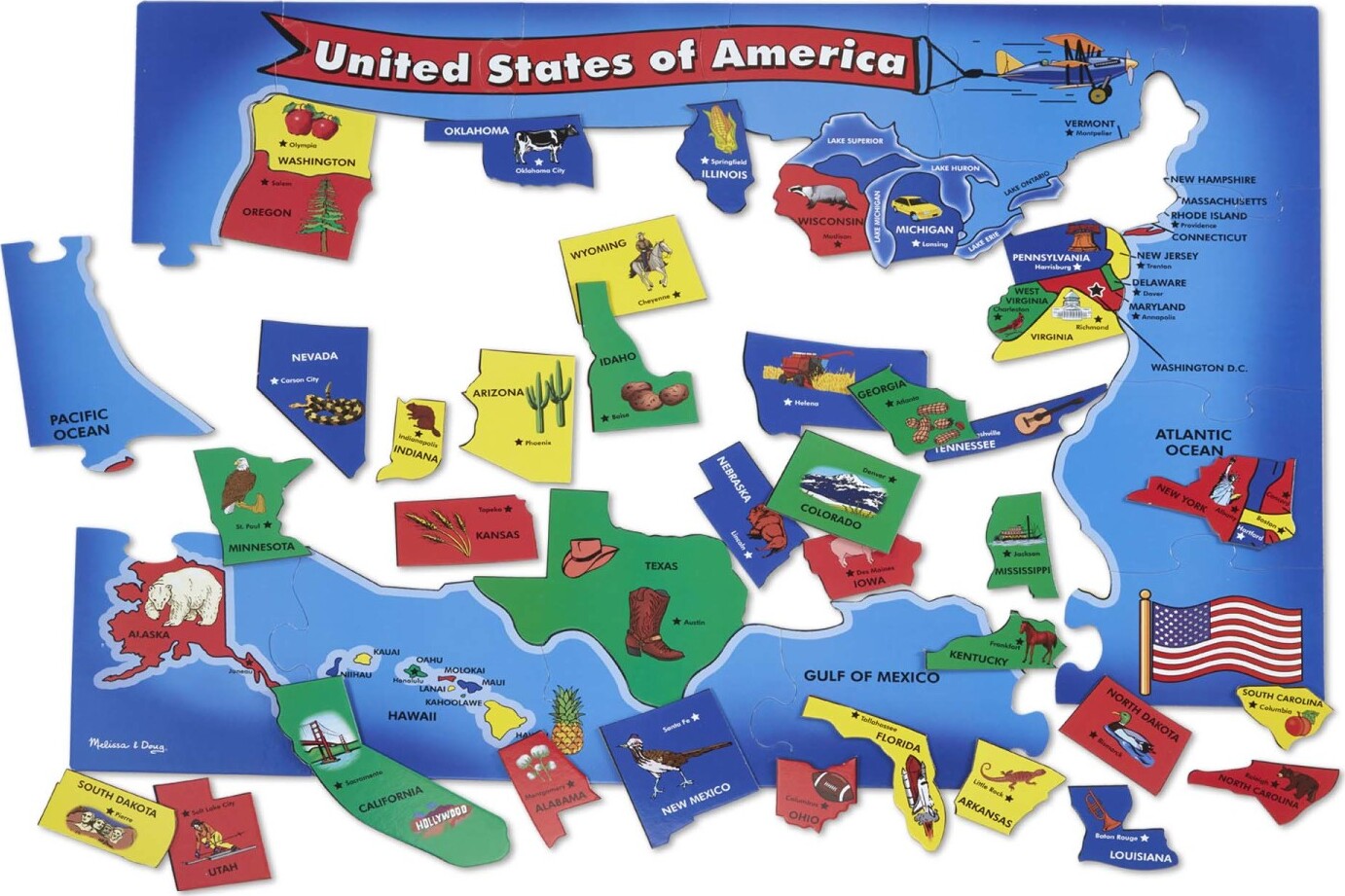 U.S.A. (United States) Map Floor Puzzle - 51 Pieces