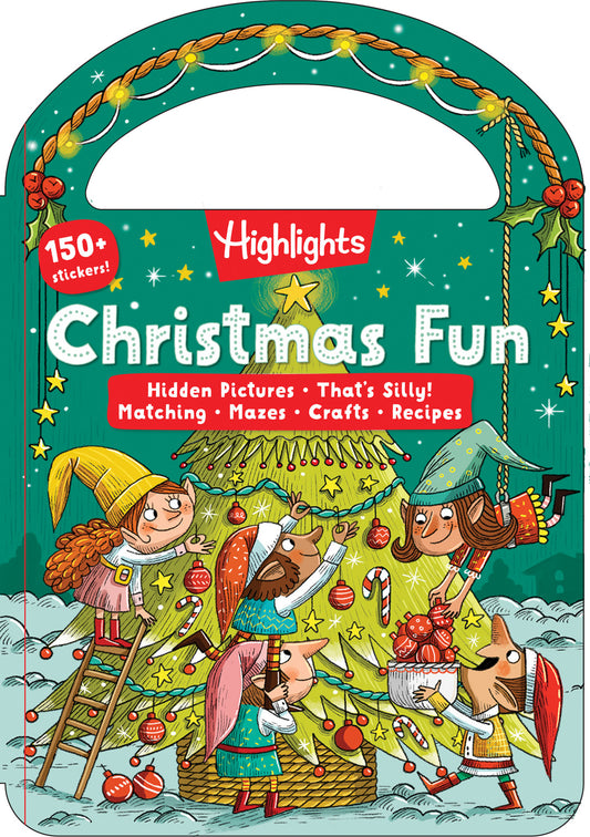 Christmas Fun: Christmas Book for Kids with Over 150 Stickers, Christmas Puzzles, Crafts and Re cipes, Perfect Christmas Themed Gift for Kids 3-6