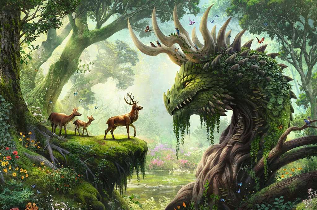 Jigsaw Puzzle The Forest Dragon awakes - 3000 Pieces Puzzle