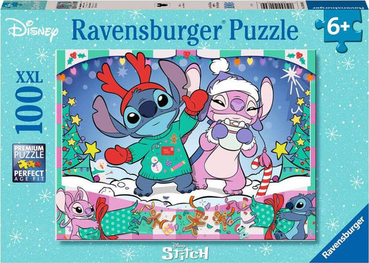 Children's Jigsaw Puzzle Disney Stitch Christmas - 100 Pieces Puzzle