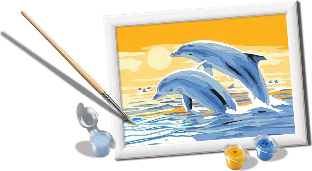 CreArt: Paint-By-Number Delightful Dolphins 5x7