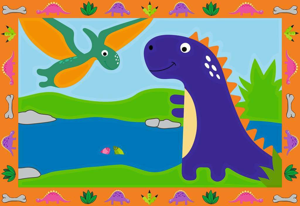 CreArt Jr: Paint-By-Number -  Land of the Dinosaurs (2 images) Age 5+