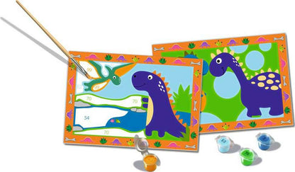 CreArt Jr: Paint-By-Number -  Land of the Dinosaurs (2 images) Age 5+