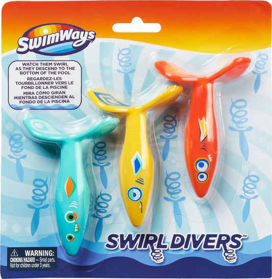 Swimways Swirl Divers Kids Toys (3 Pack) - Swimming Pool Accessories