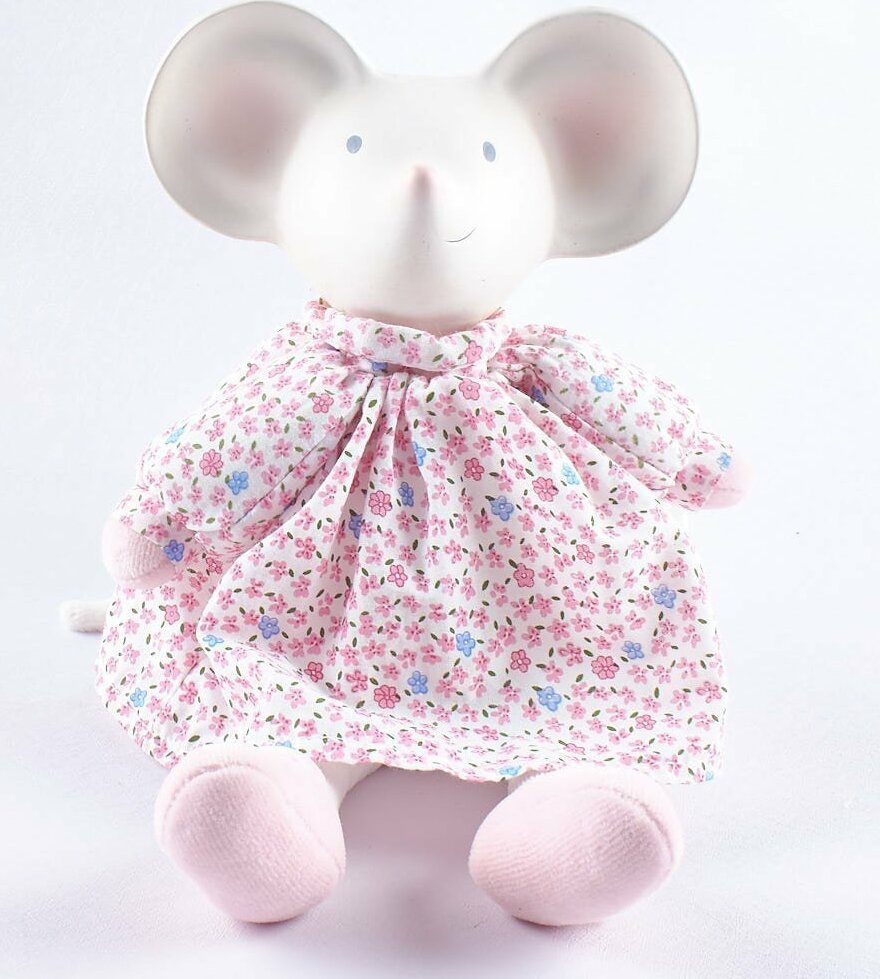 Meiya The Mouse Rubber Head Toy in Pink Dress