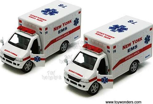 New York EMS Rescue Team Ambulances (5" diecast model car, White)