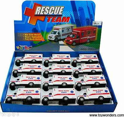 New York EMS Rescue Team Ambulances (5" diecast model car, White)