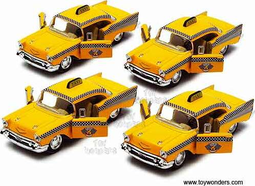 Chevrolet Bel Air Taxicab (1957, 1/40 scale diecast model car, Yellow)