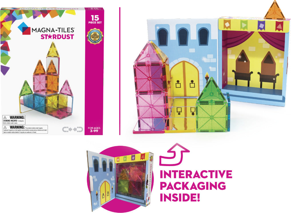 MAGNA-TILES Stardust 15-Piece Magnetic Construction Set, The ORIGINAL Magnetic Building Brand