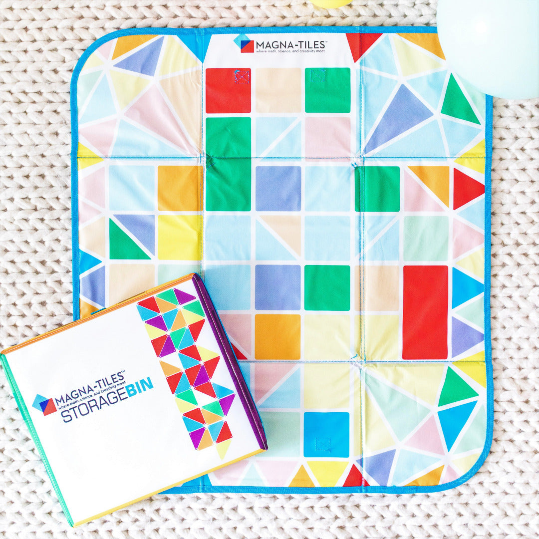 MAGNA-TILES Storage Bin & Interactive Play-Mat, The ORIGINAL Magnetic Building Brand