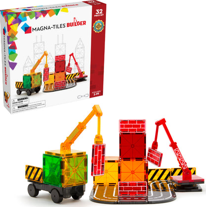 MAGNA-TILES Builder 32-Piece Magnetic Construction Set, The ORIGINAL Magnetic Building Brand