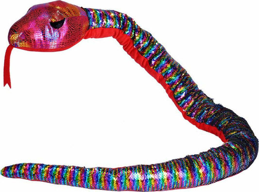 Rainbow Sequin Snake Stuffed Animal - 54"