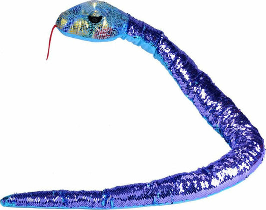 Teal Sequin Snake Stuffed Animal - 54"