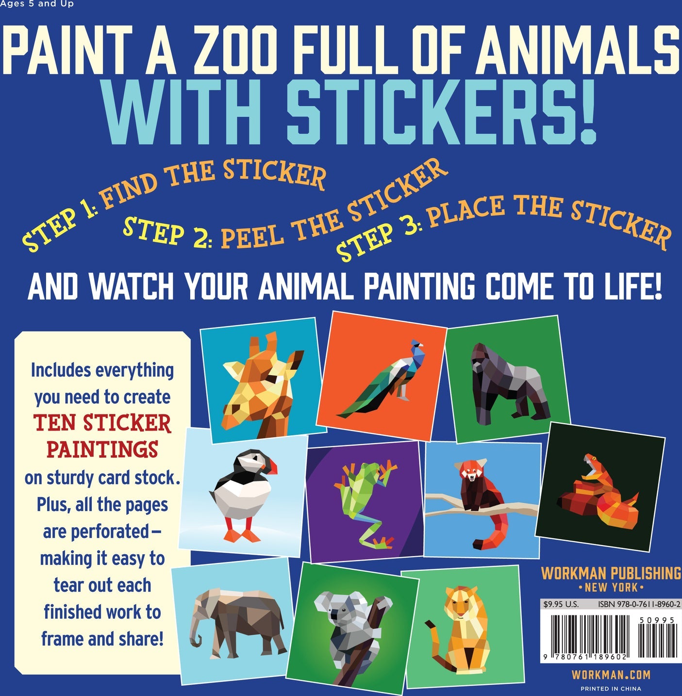 Paint by Sticker Kids: Zoo Animals