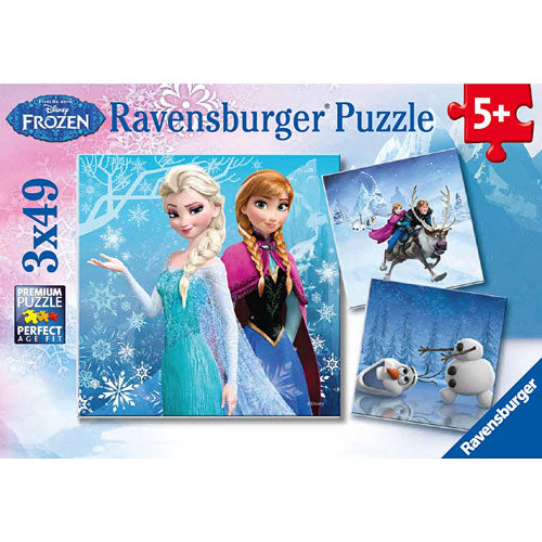 Disney's Frozen Winter Adventures, 3 x 49pc Puzzles