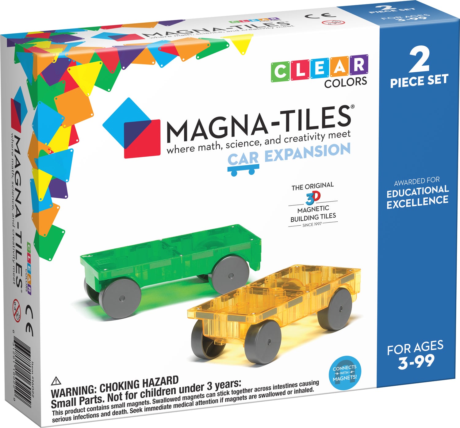 Magna-Tiles Cars 2 Piece Expansion Set